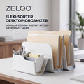 ZELQO™ Crescent Desktop Organizer – Modular Curved Wood File & Document Storage